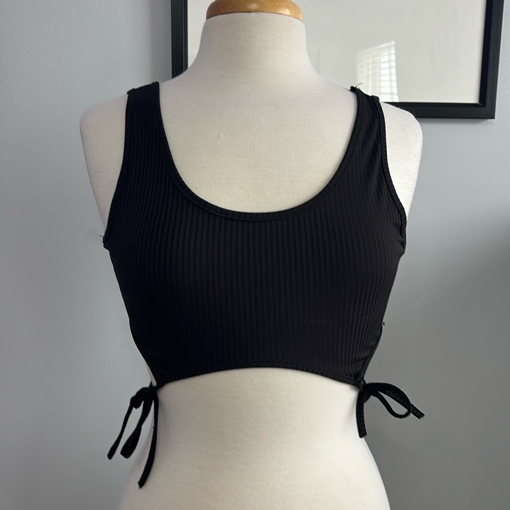 Black cut out crop top
